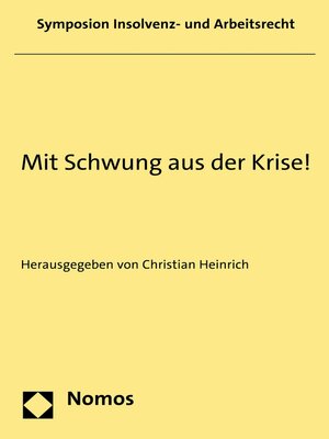 cover image of Mit Schwung aus der Krise!